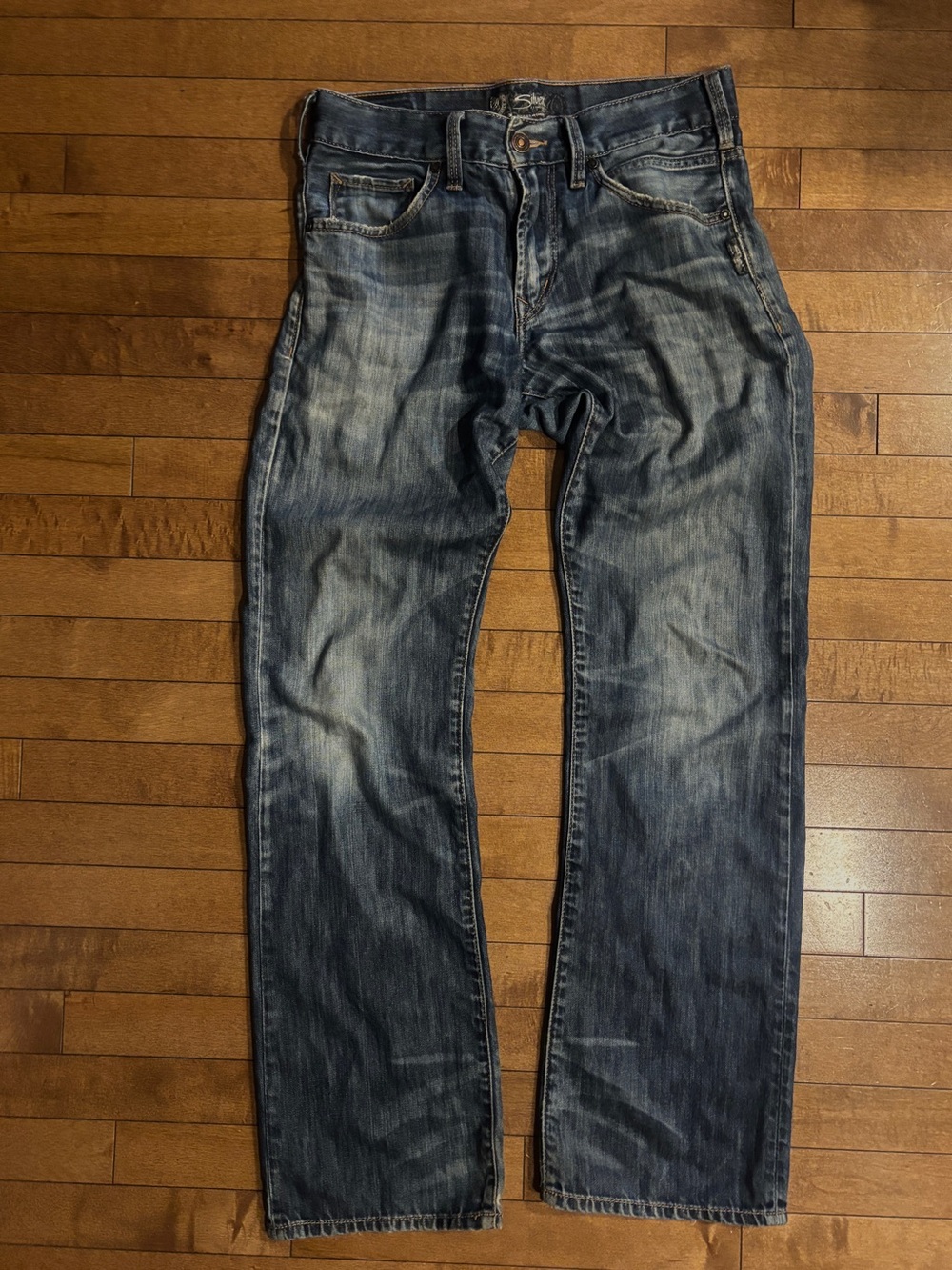 Washed Blue Bootcut Jeans
